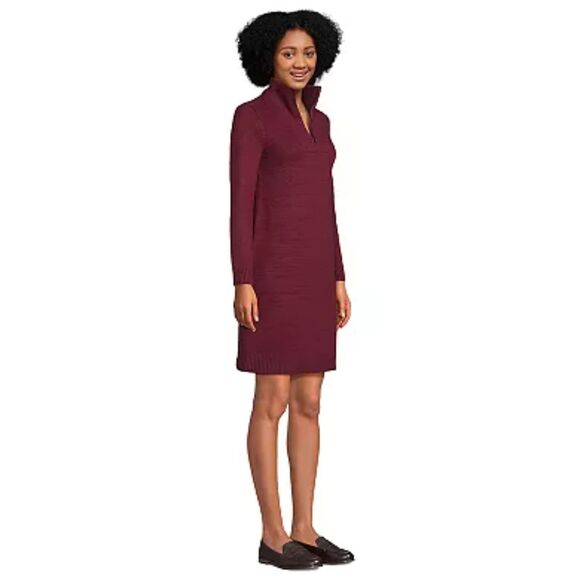 Lands' End Cozy Lofty Rich Burgandy Sweater Dress. Size S (6-8). - Picture 9 of 9